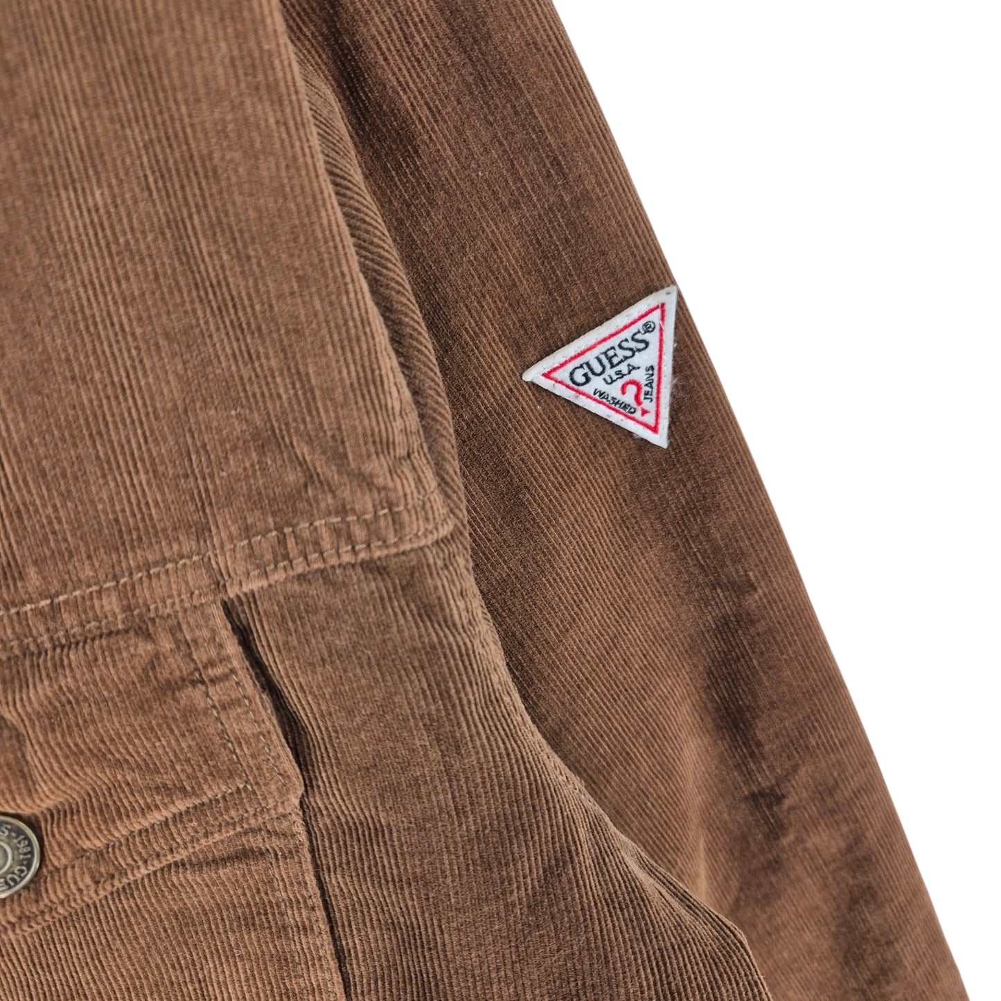 Guess Brown Heavy Quilted Corduroy Jacket Size M