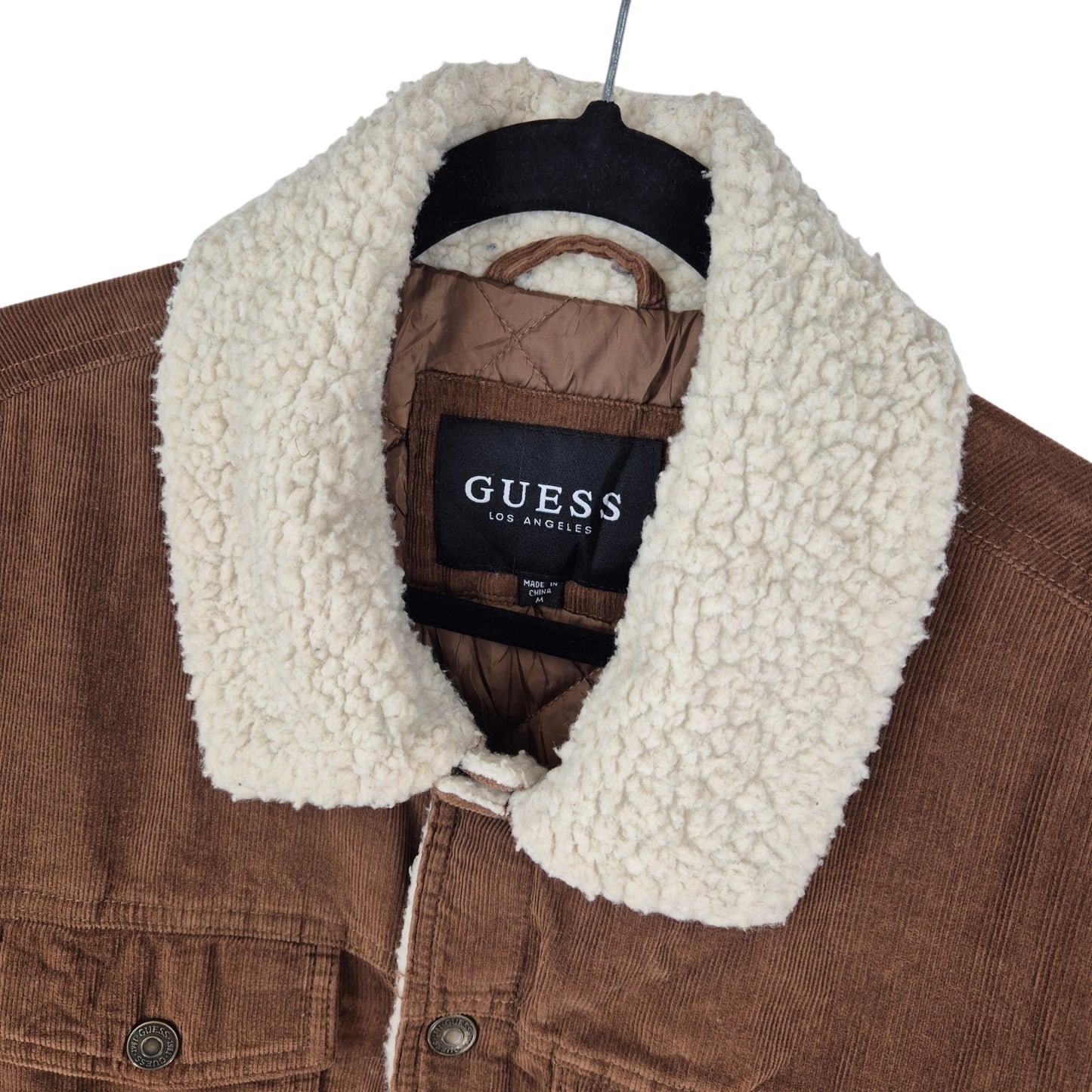 Guess Brown Heavy Quilted Corduroy Jacket Size M