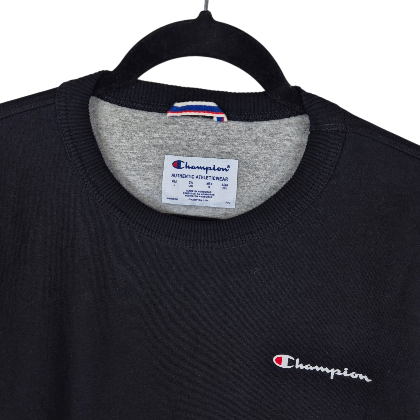 Champion Black Cotton Crewneck Sweater Size L
