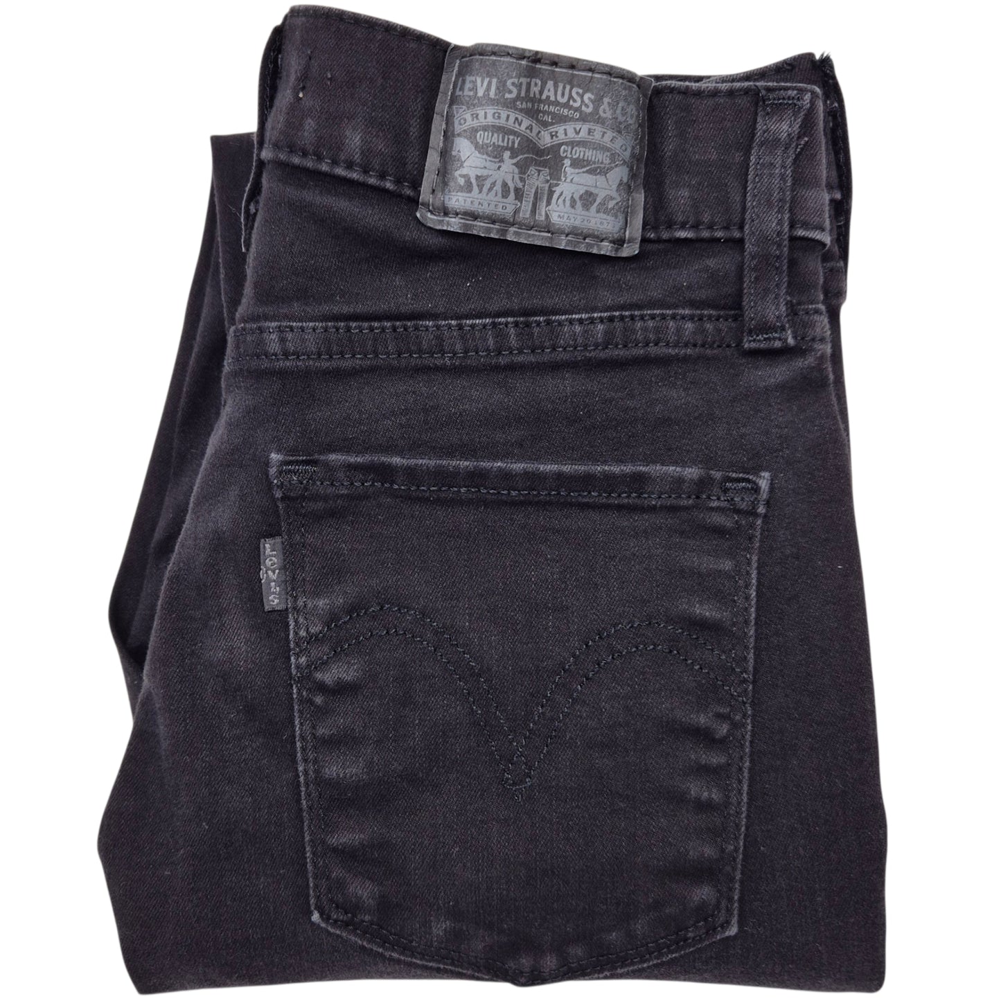 Levis Jeans Womens Black Straight Leg Stretch Denim W25