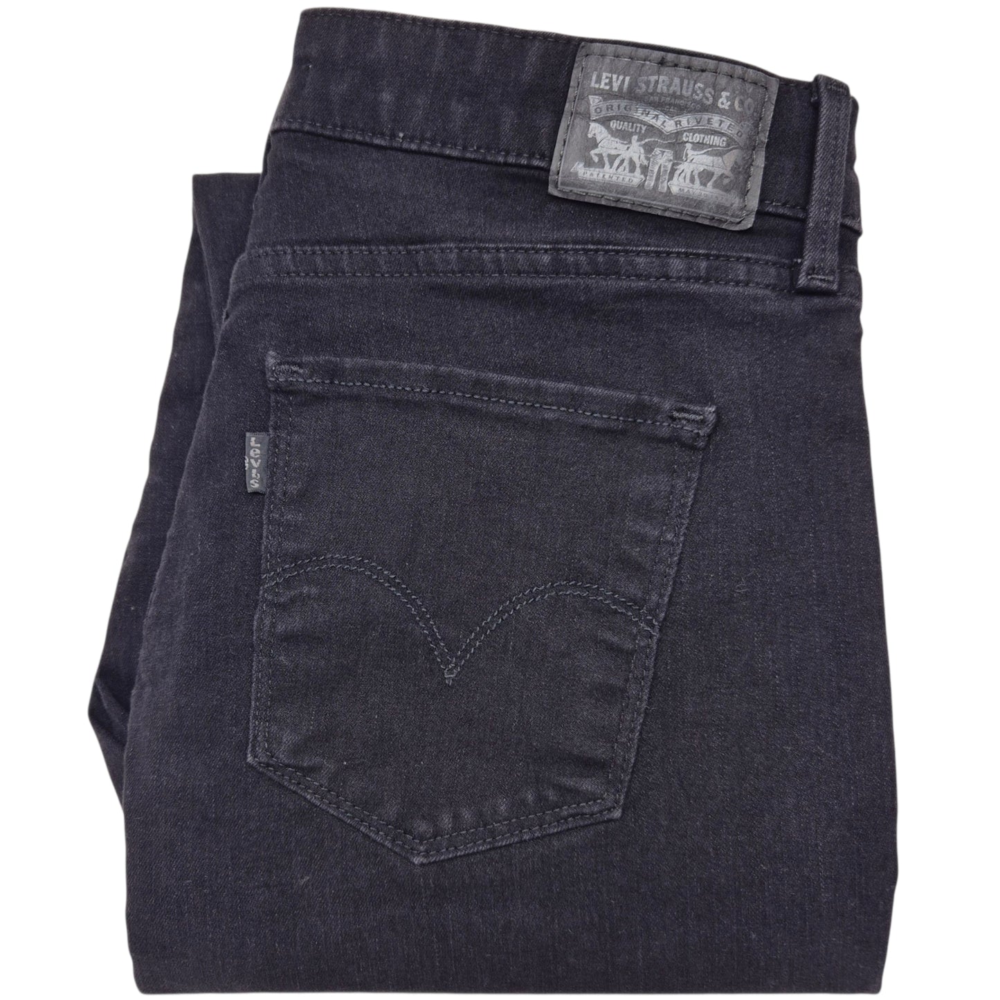 Levis Jeans Womens Black Classic Mid Rise Skinny Stretch Denim W31