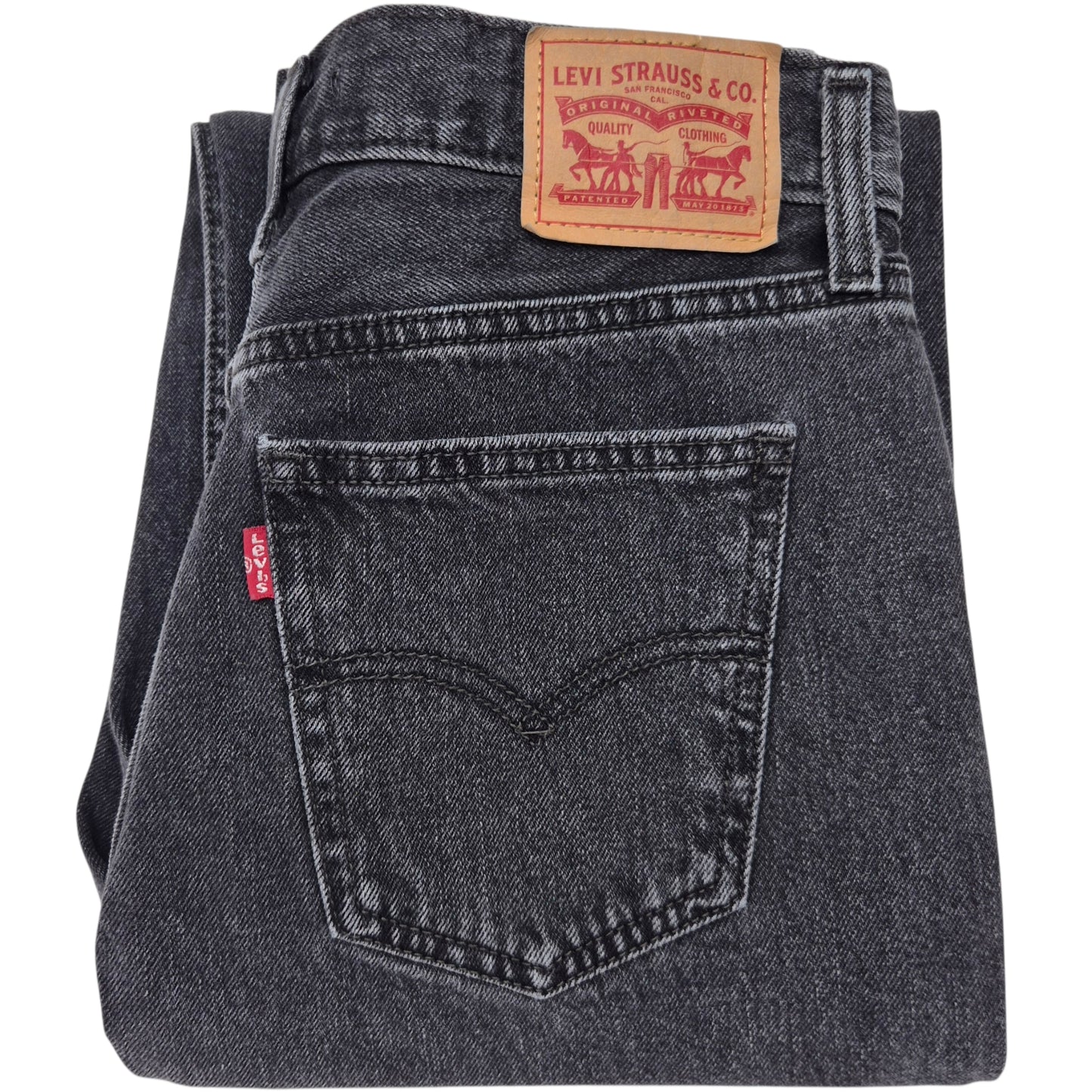 Levis Jeans Womens Dark Grey Low Pro Straight Leg Denim W27