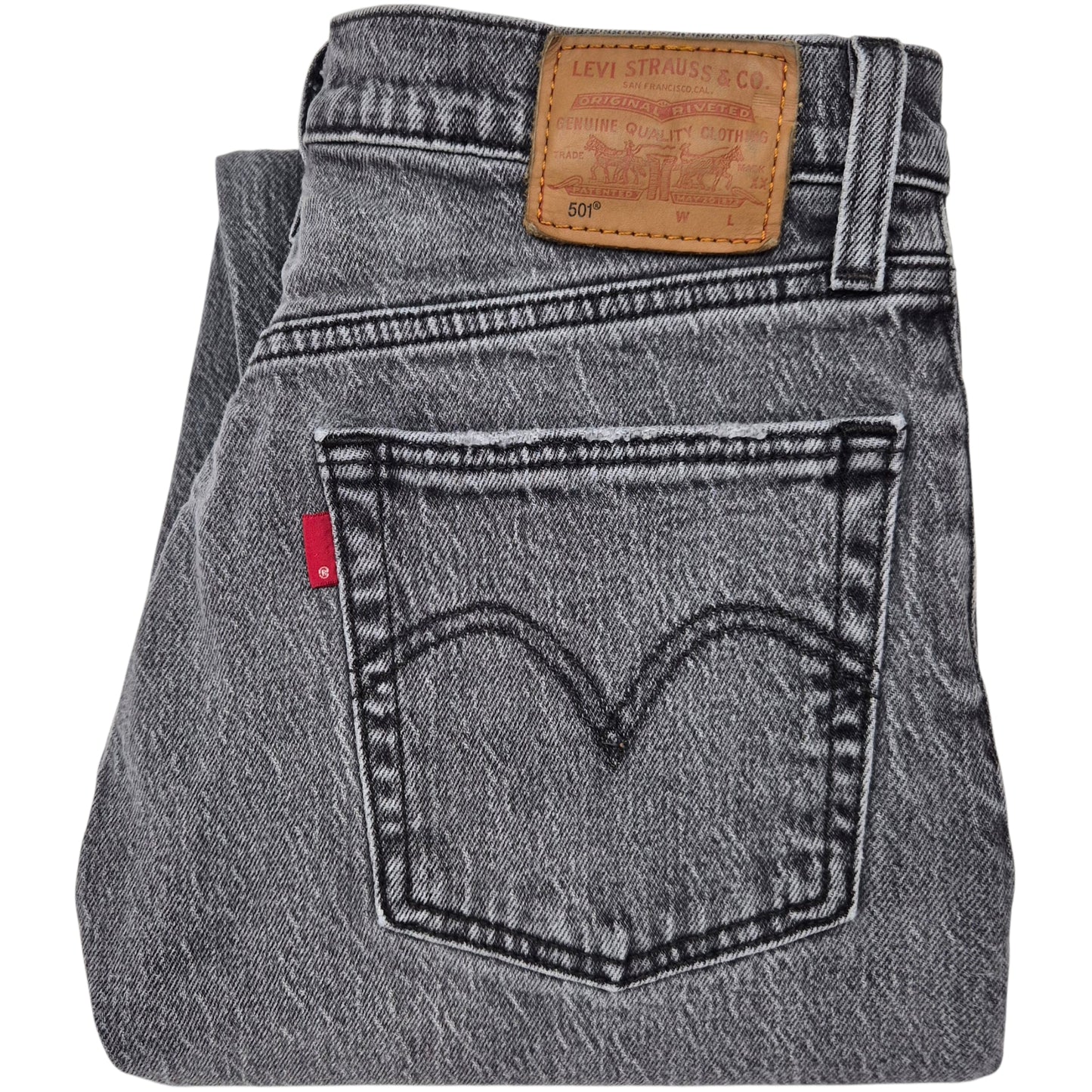 Levis Premium 501 Jeans Grey Heavy Straight Leg Denim W27
