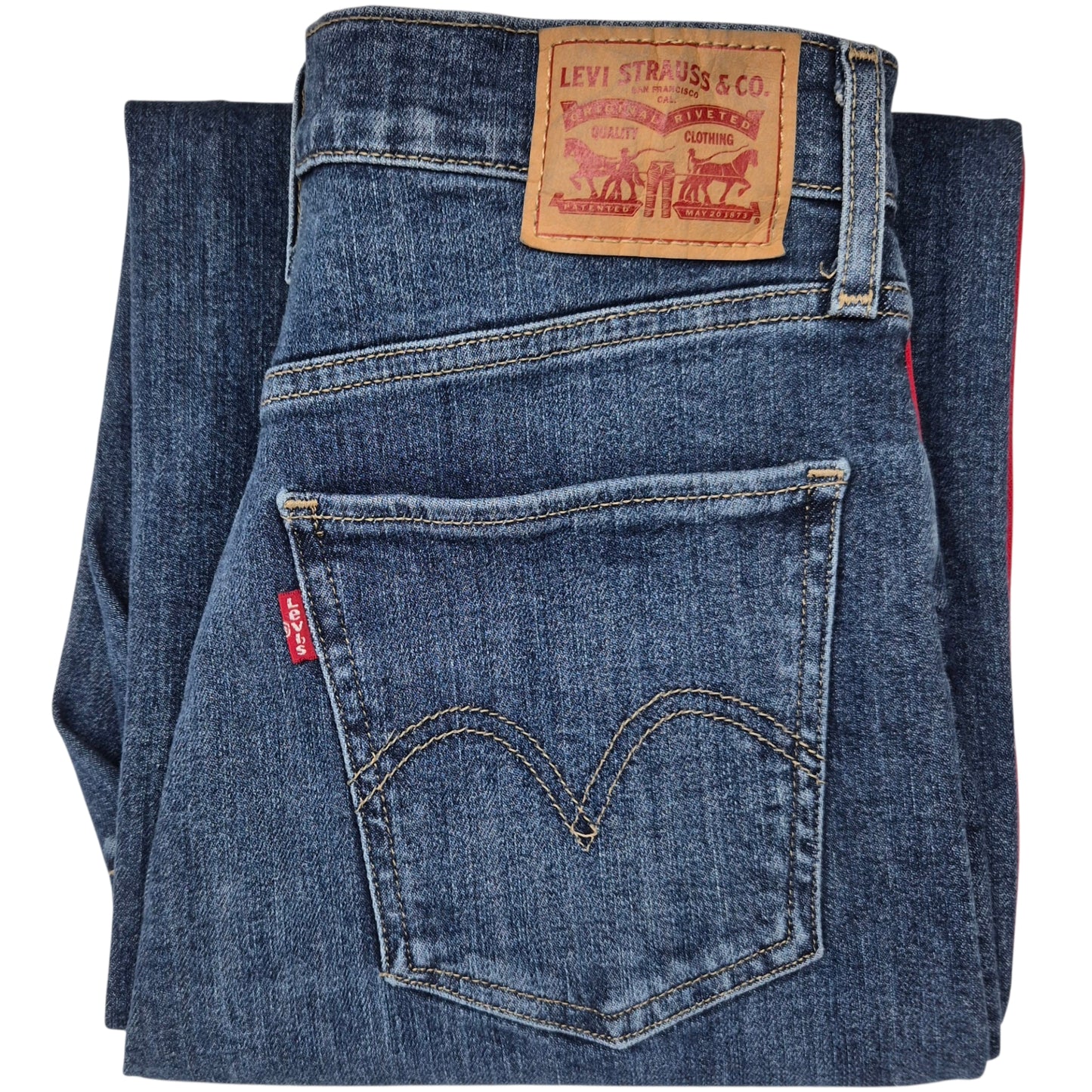 Levis Jeans Womens Dark Blue Mile High Cropped Loose Denim W27
