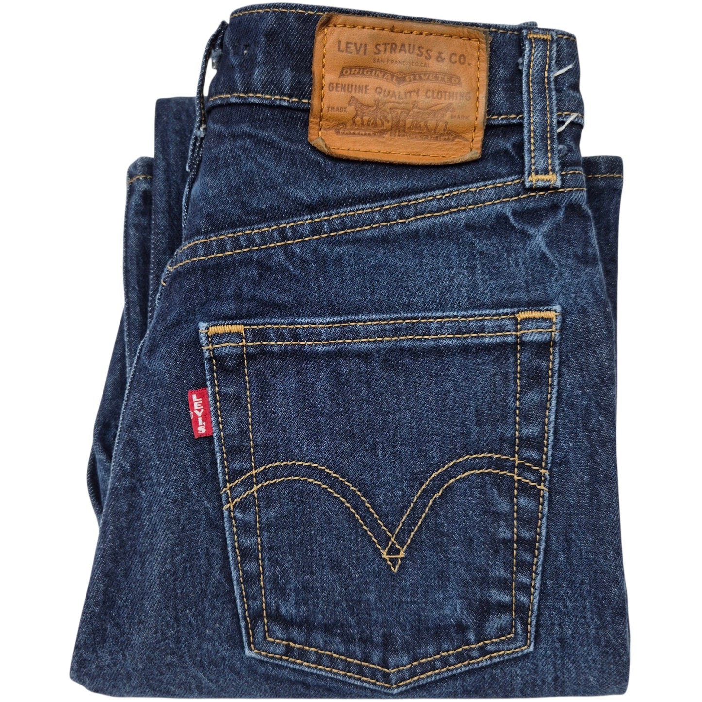 Levis Premium Jeans Womens Dark Blue Heavy Ribcage Bootcut Denim W24