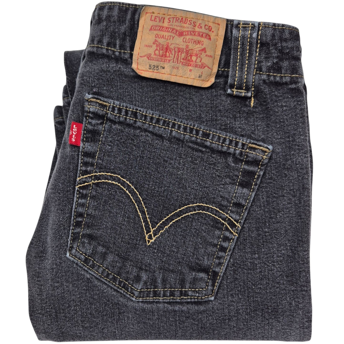 Vintage Levis 525 Jeans Grey Noveau Bootcut Stretch Denim W30