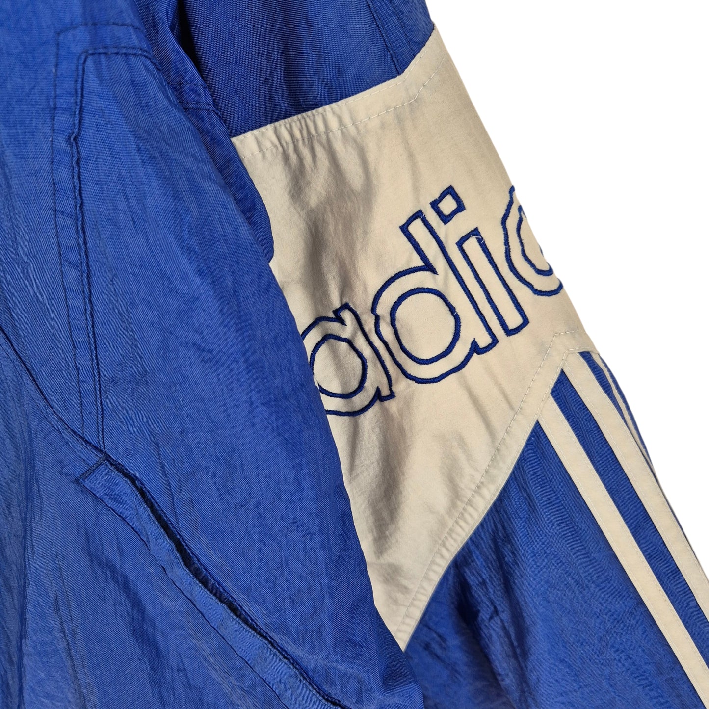 Vintage Adidas 80's Blue Quilted Heavy Nylon Jacket Size XL