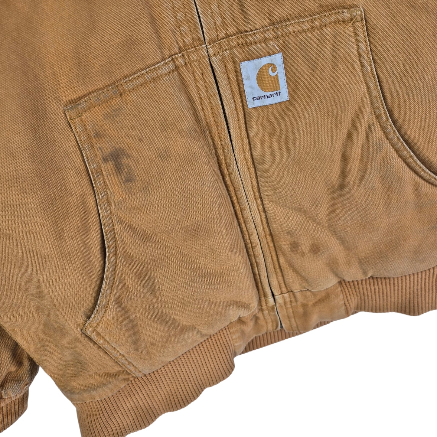 Carhartt Womens Brown Heavy Quilted Denim Jacket Size XL