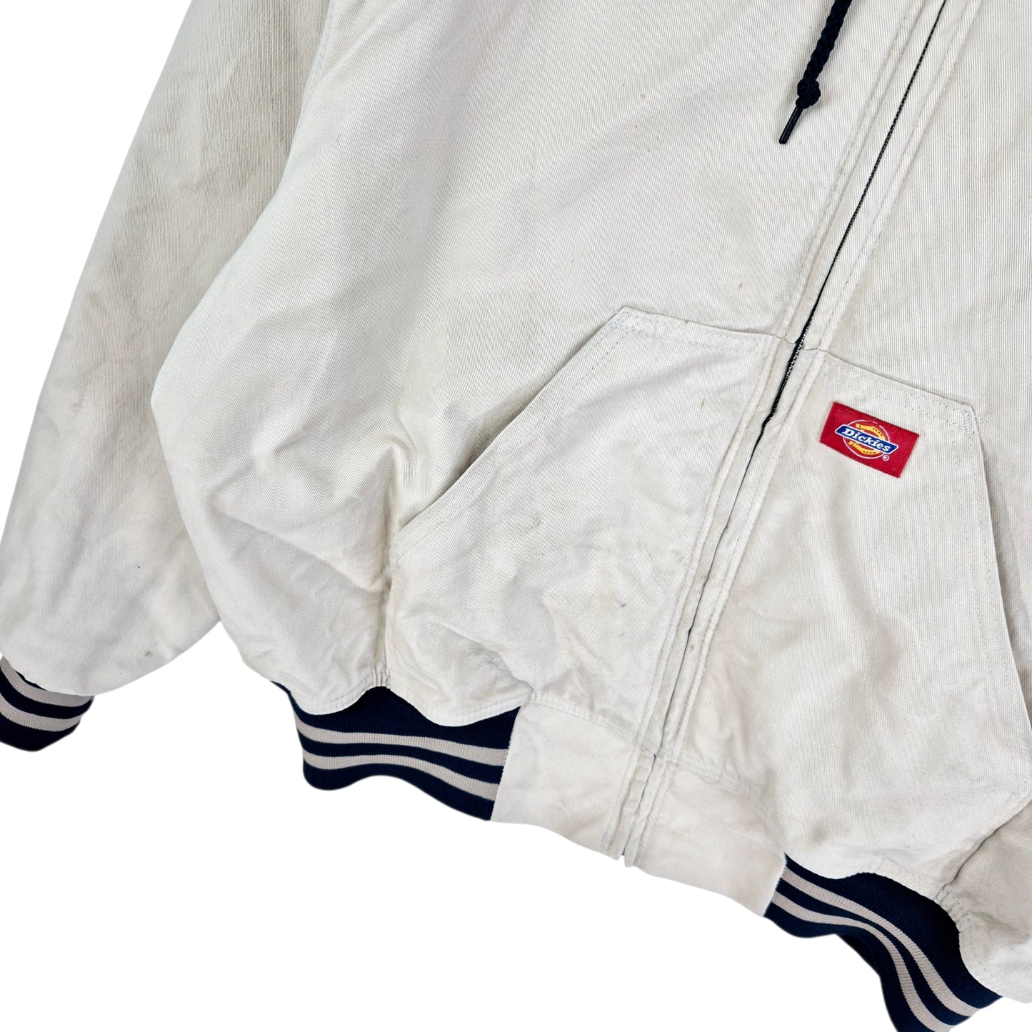 Vintage Dickies 90's Light Grey Quilted Heavy Jacket Size XL
