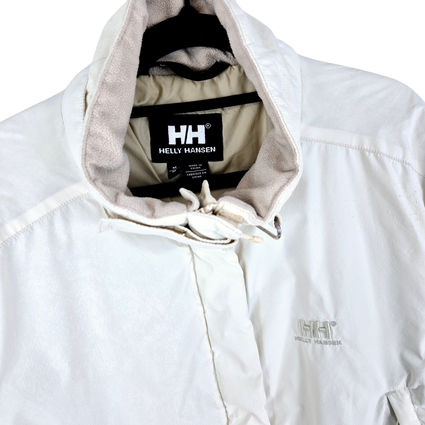 Helly Hansen Womens Cream White Quilted Nylon Windbreaker Jacket Size M