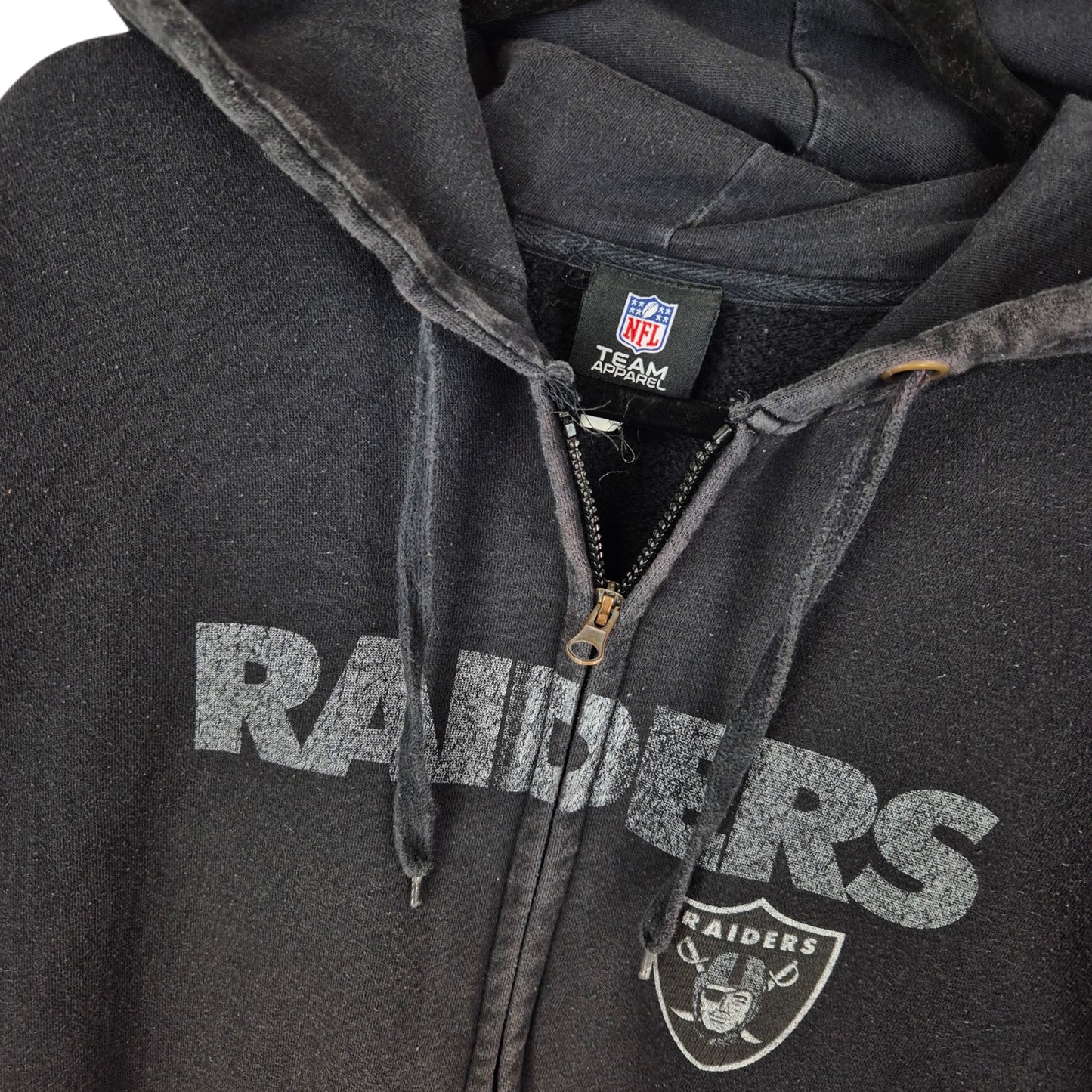 NFL Oakland Raiders Black Zip Hoodie Size XL