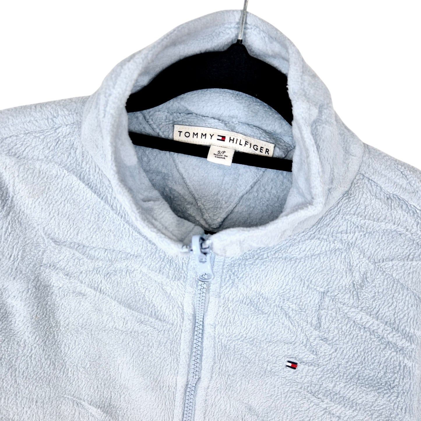 Vintage Tommy Hilfiger Womens Light Blue Fleece Jumper Size S