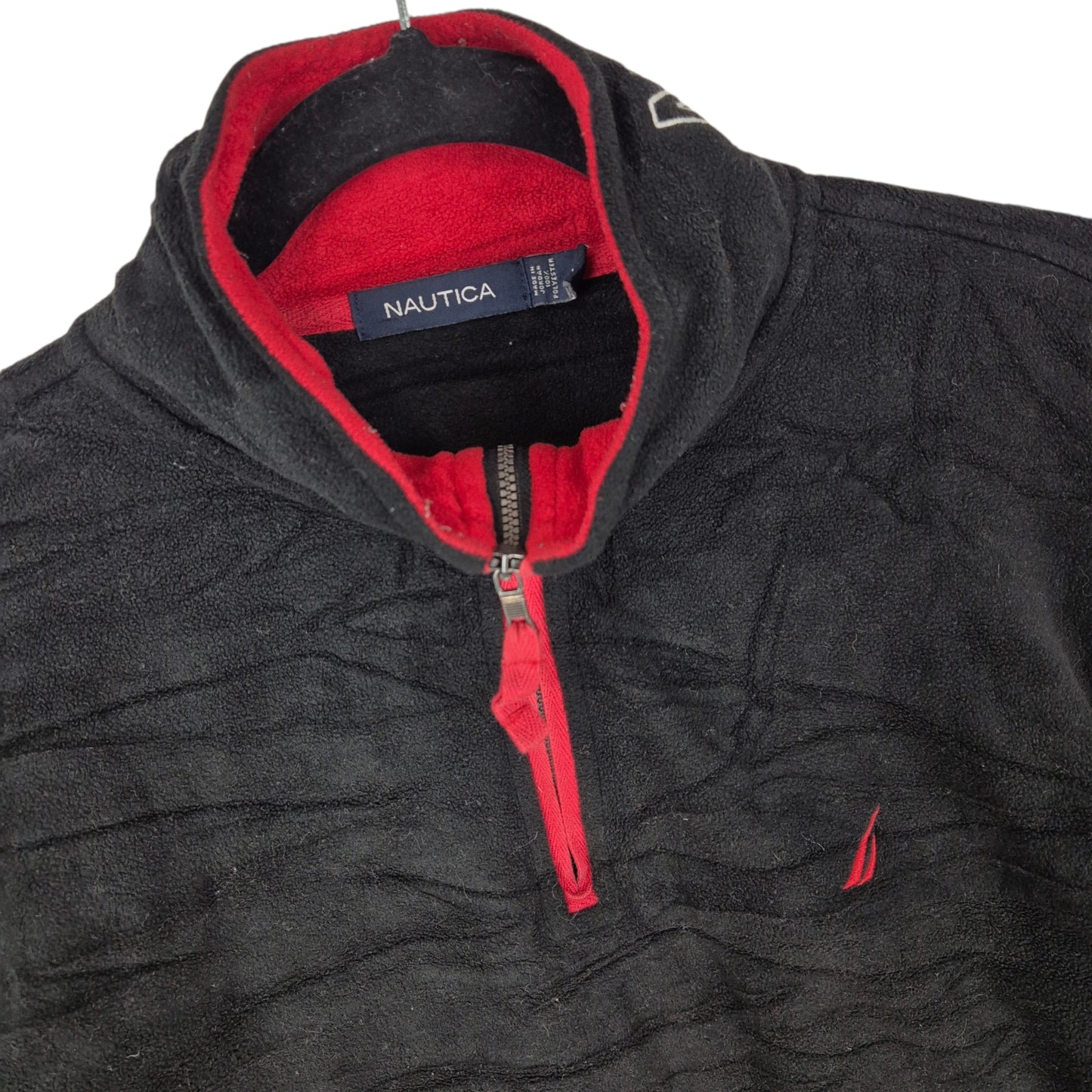 Nautica Black Quarter Zip Fleece Jumper Size M