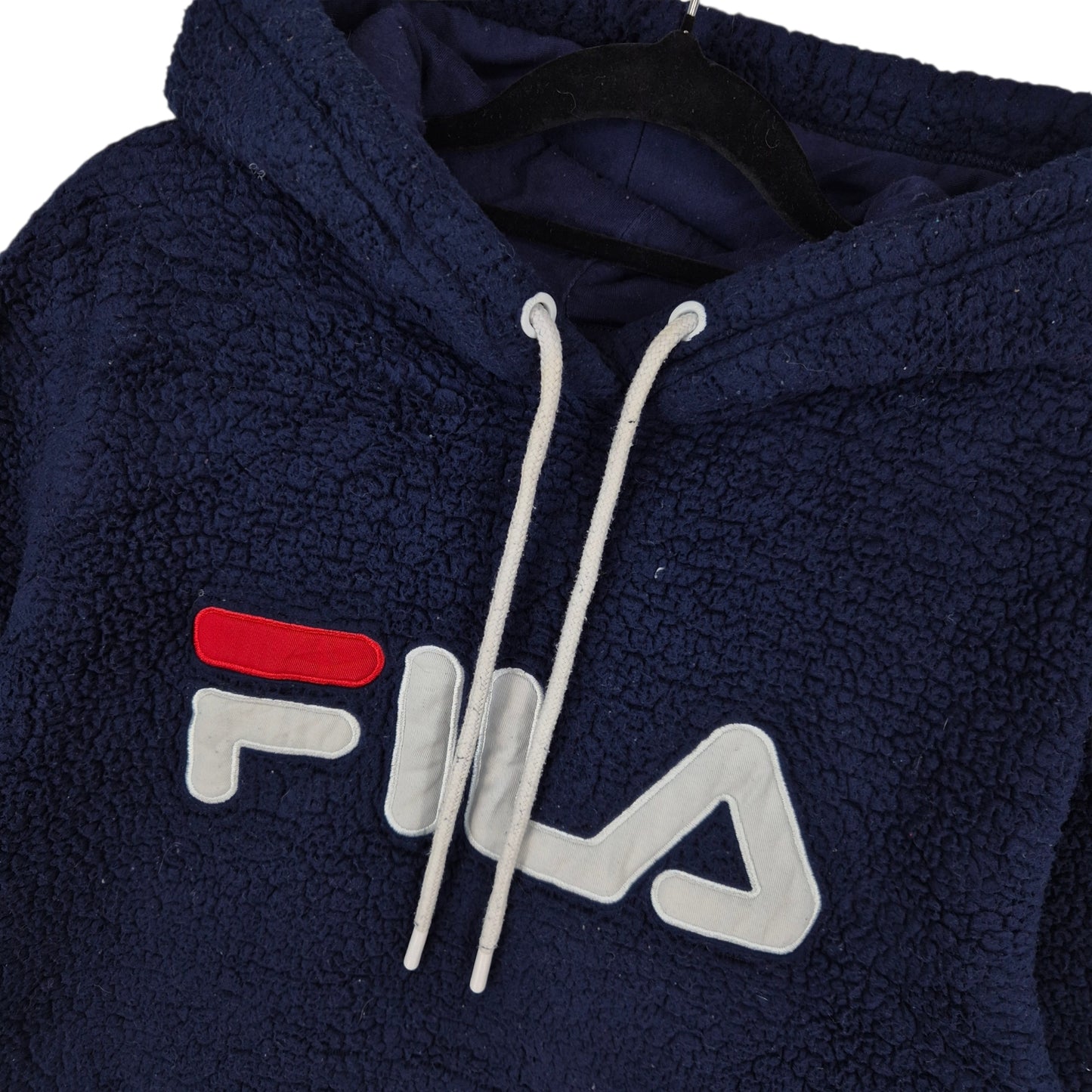 FILA Sport Dark Blue Embroidered Fleece Hoodie Size M