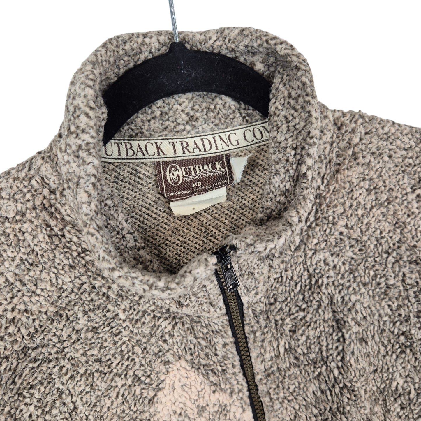 Vintage Outback Trading Co 80's Brown Fleece Jumper Size M