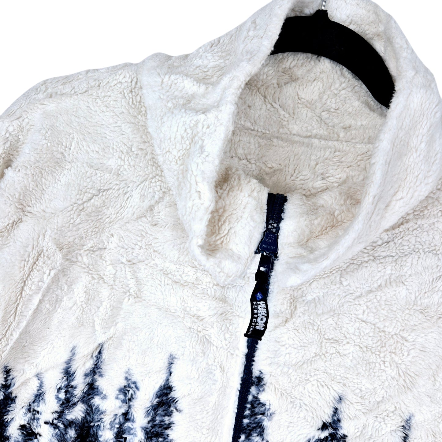 Vintage Yukon Fleece White & Blue Zip Jumper Size 2XL