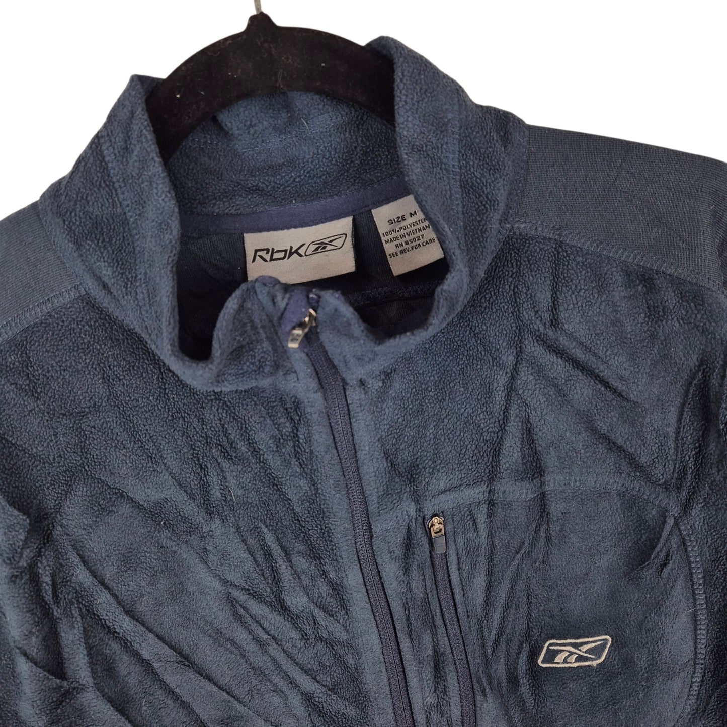 Reebok Dark Blue Fleece Zip Jumper Size M