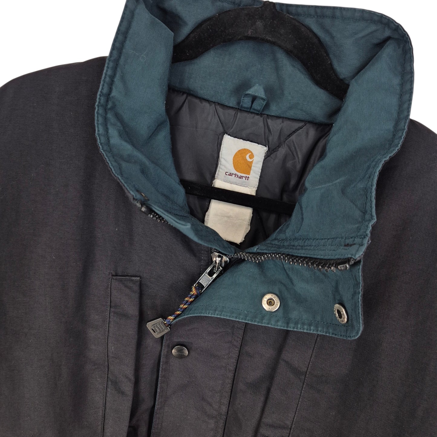 Vintage Carhartt 90's Black Heavy Quilted Nylon Jacket Size 2XL