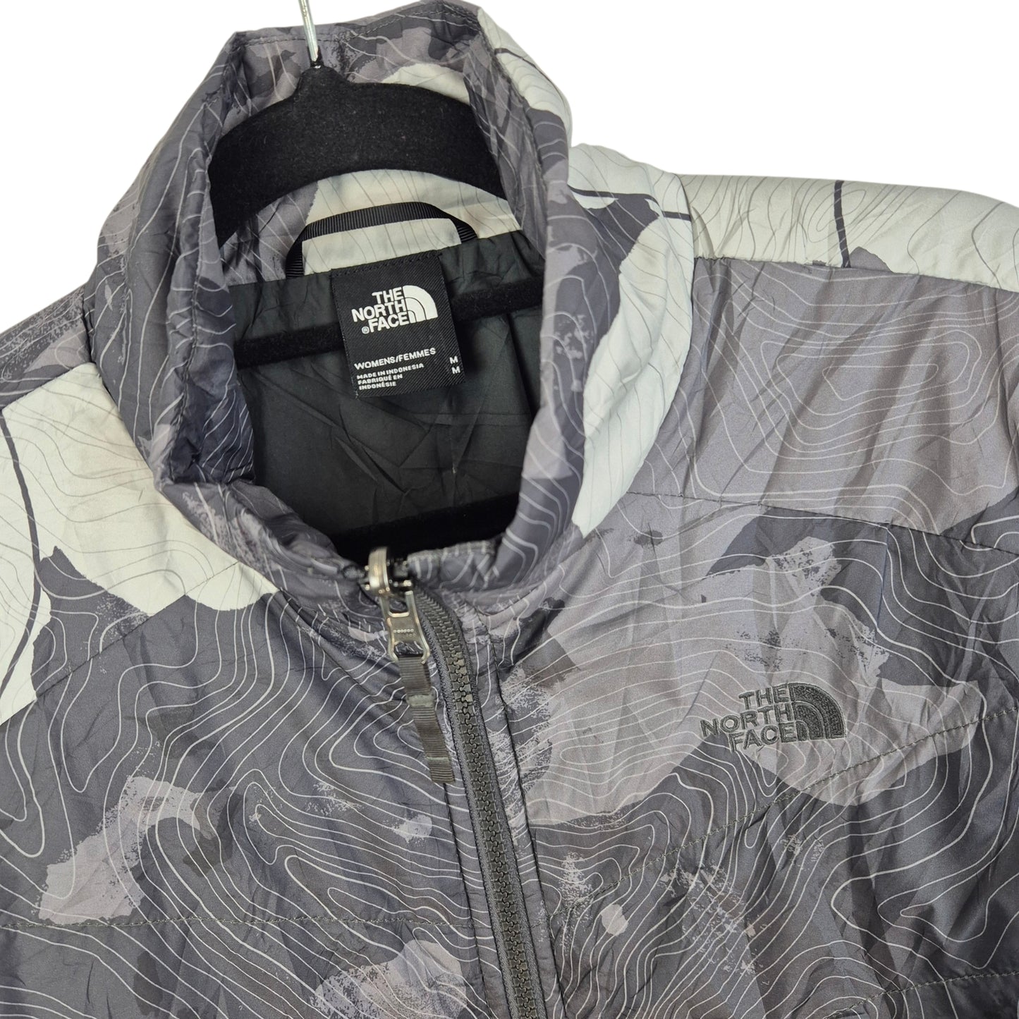 The North Face Womens Grey Camo Padded Jacket Size M