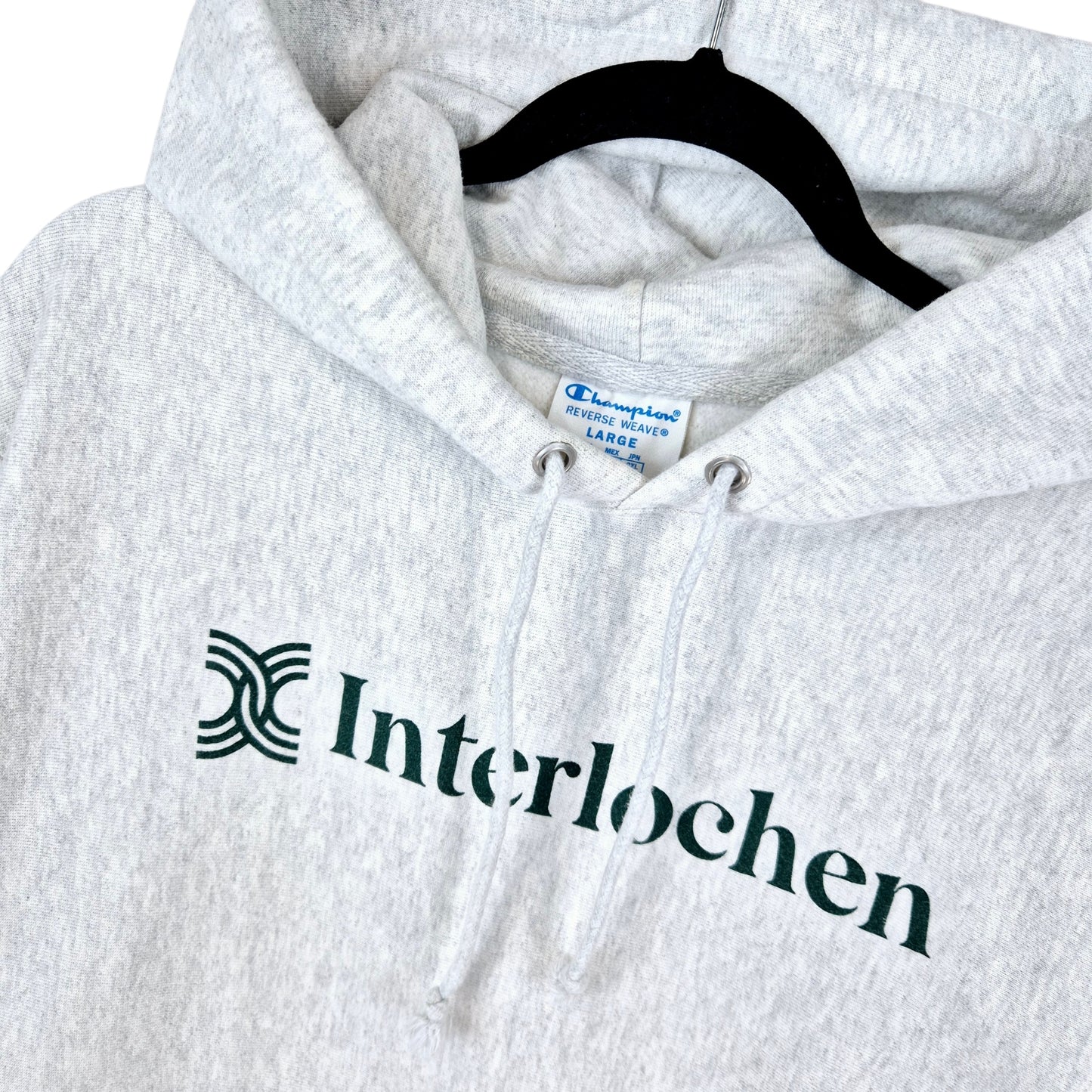 Champion Reverse Weave Light Grey Interlochen Heavy Hoodie Size L