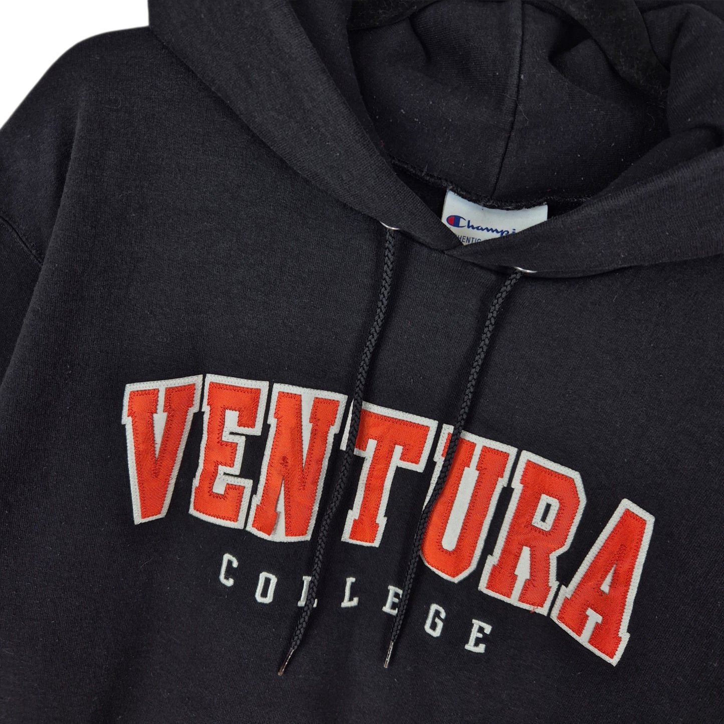 Champion Ventura College Black Embroidered Hoodie Size L
