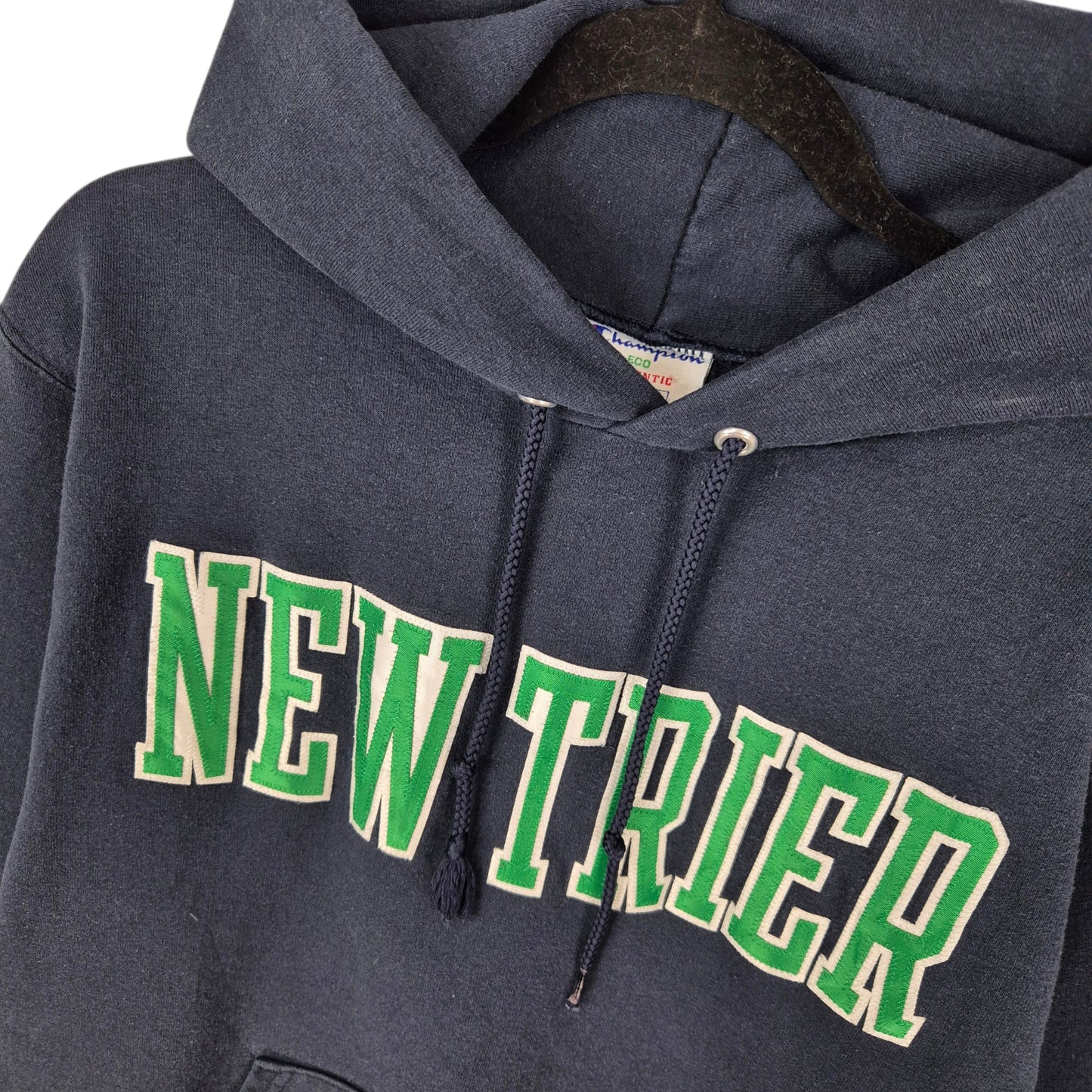 Champion New Trier Dark Blue Embroidered Hoodie Size S