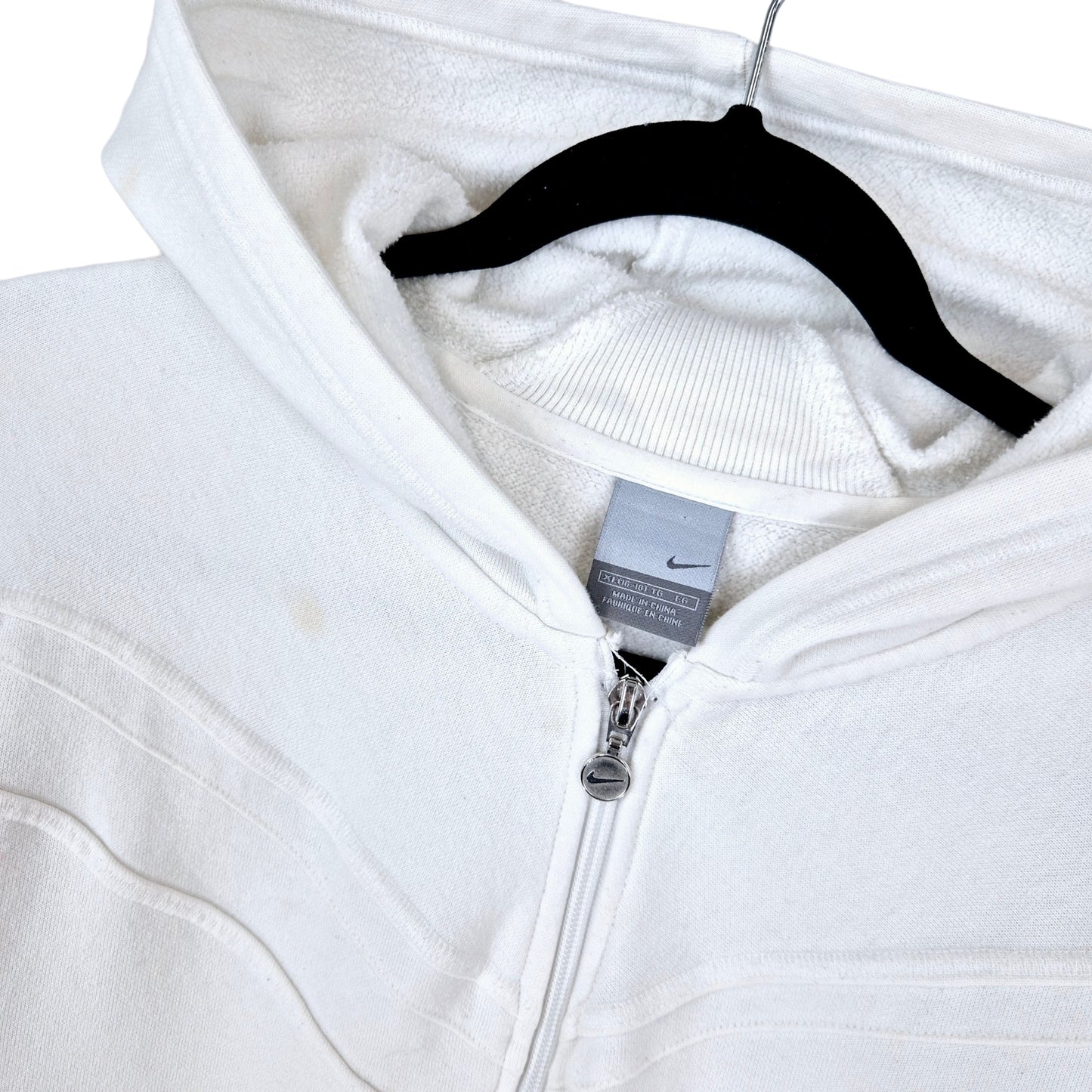 Vintage Nike 2000's Womens White Zip Hoodie Size XL