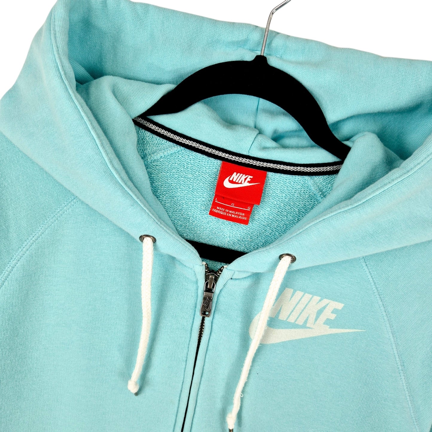 Nike Womens Light Blue Zip Hoodie Size L