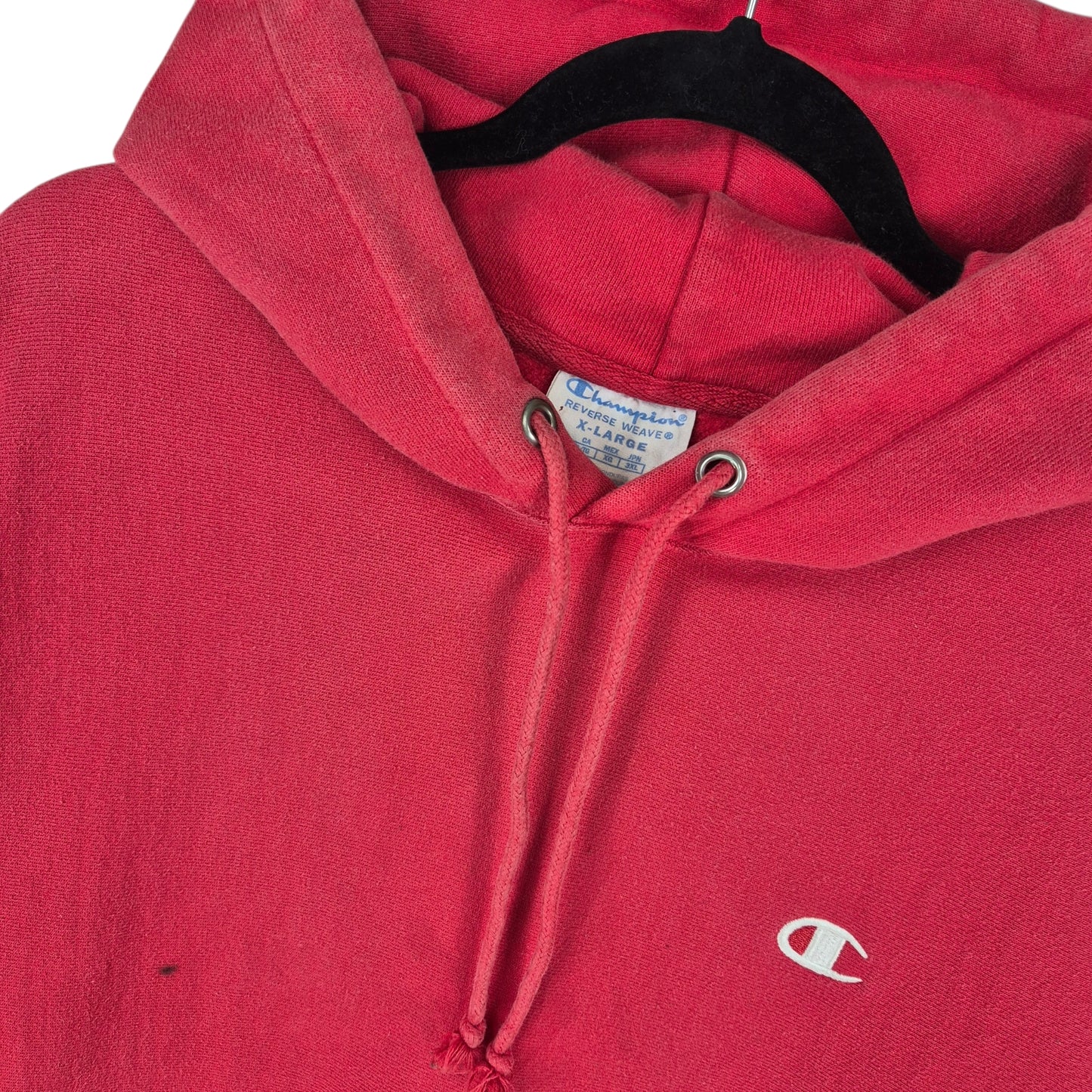 Champion Reverse Weave Red Heavy Hoodie Size L
