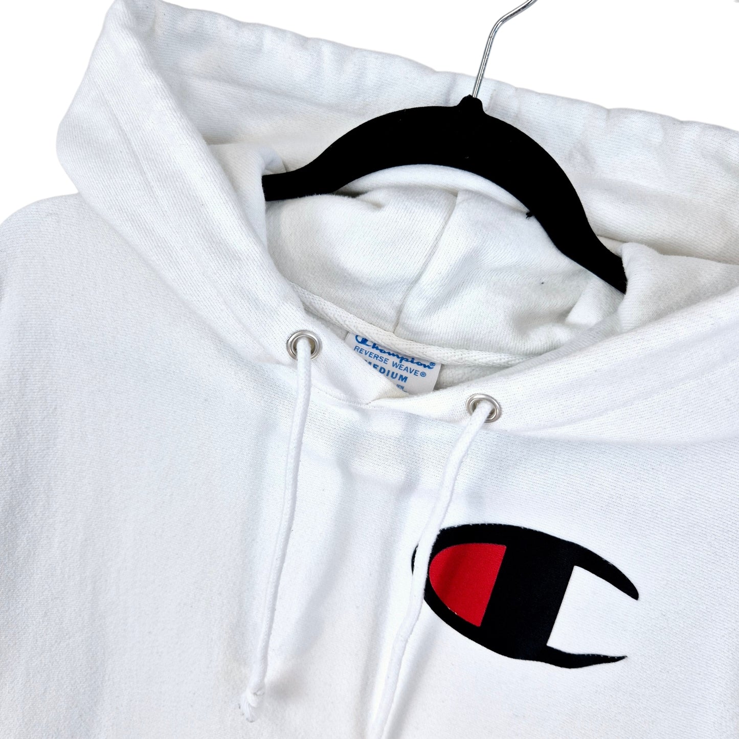 Champion Reverse Weave White Heavy Hoodie Size M
