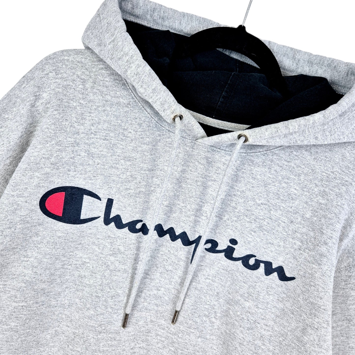 Champion Grey Chest Script Hoodie Size XL