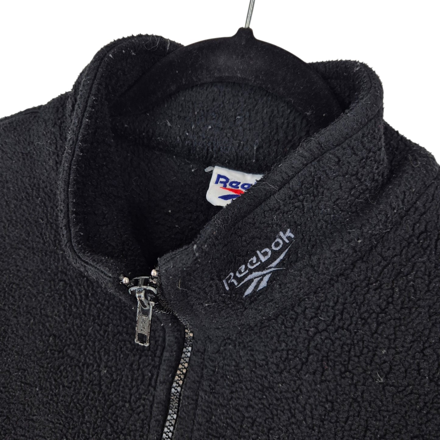 Vintage Reebok 90's Black Fleece Zip Jumper Size XL