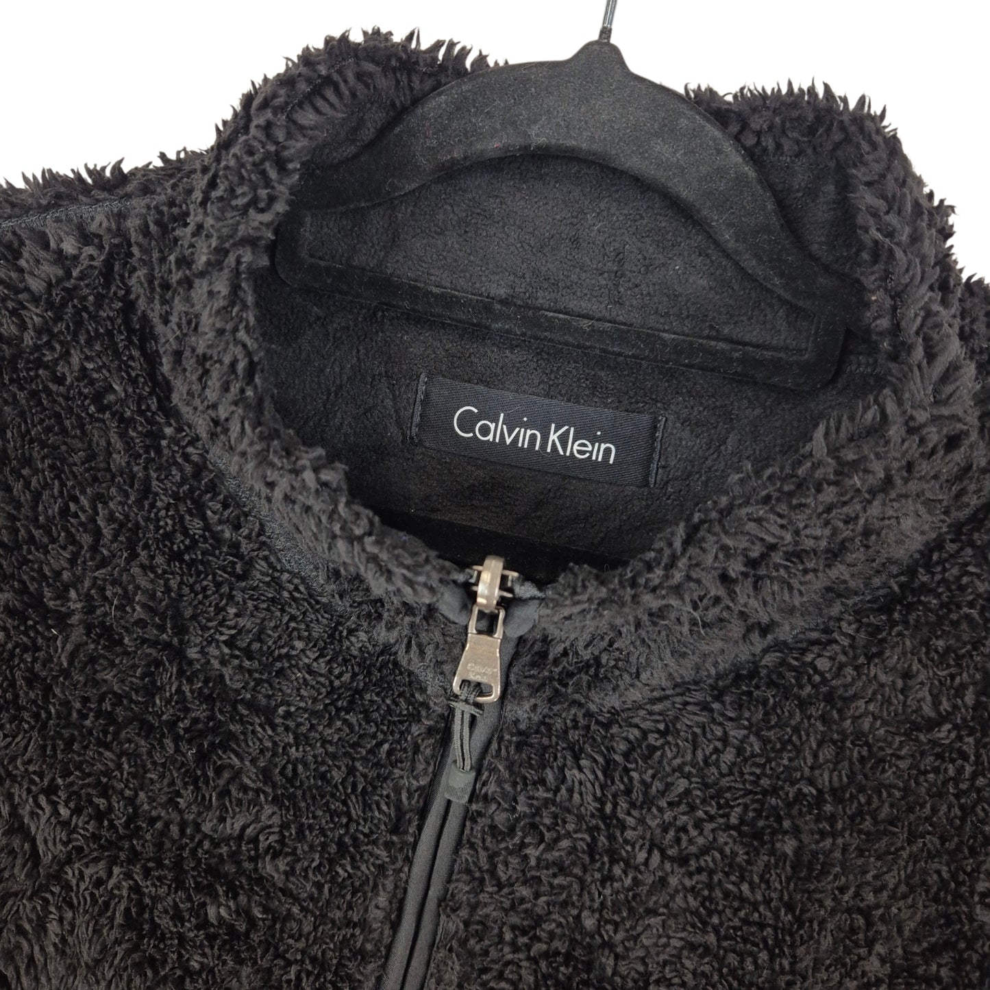 Calvin Klein Black Reversible Fleece Zip Jumper Size XL