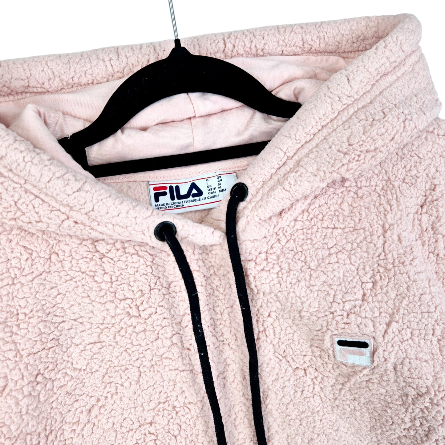 FILA Light Pink Fleece Hoodie Size M