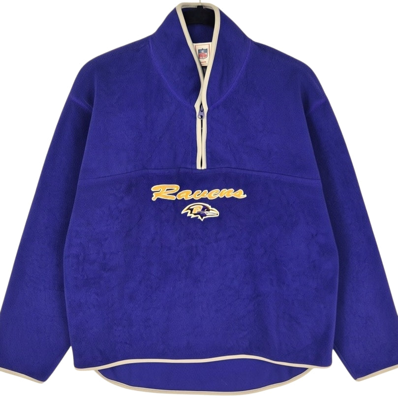 NFL Baltimore Ravens Womens Purple Quarter Zip Fleece Jumper Size L