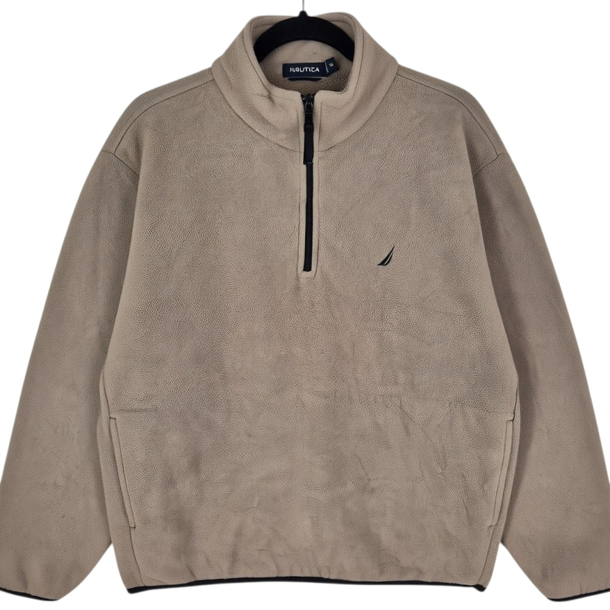 Nautica Brown Quarter Zip Fleece Jumper Size M