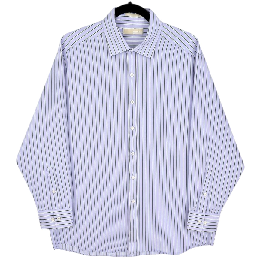 Michael Kors Light Purple Striped Long Sleeve Dress Shirt Size L