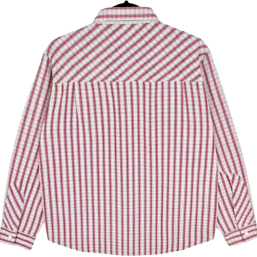 Vintage Stussy Red & Brown Checkered Long Sleeve Button Shirt Size M