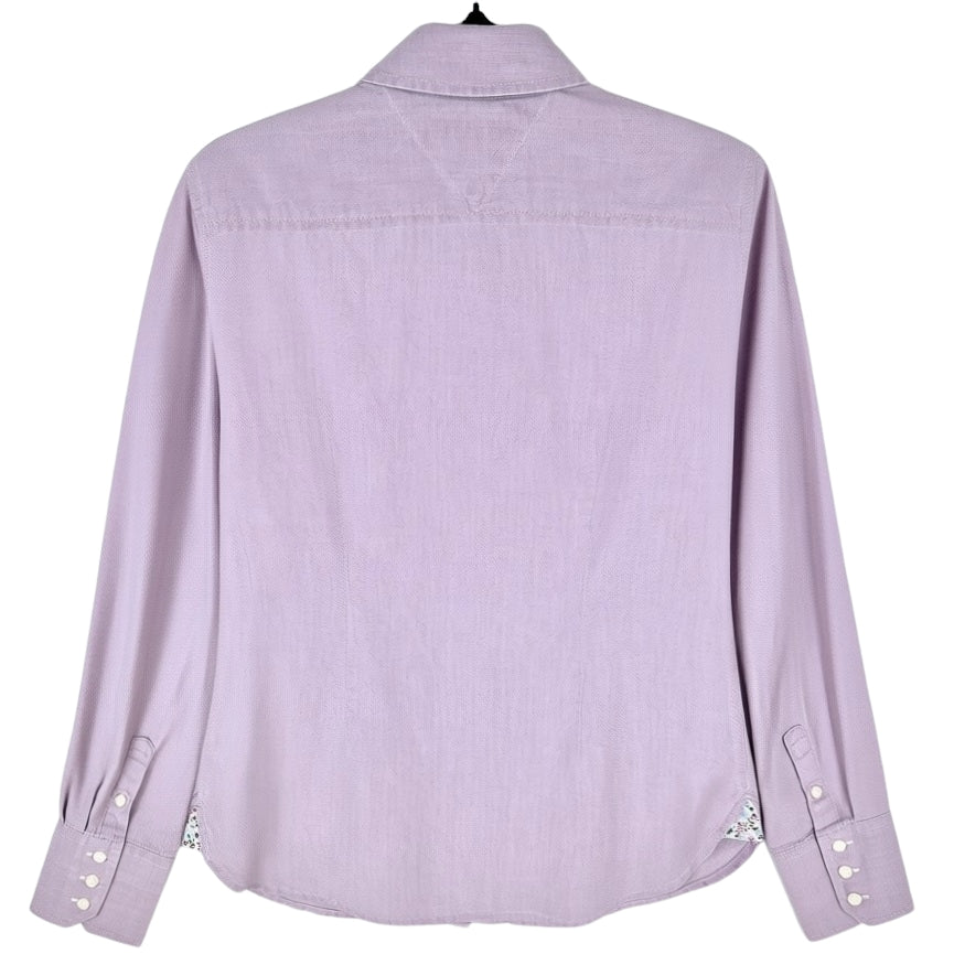 Tommy Hilfiger Womens Light Purple Long Sleeve Button Shirt Size S