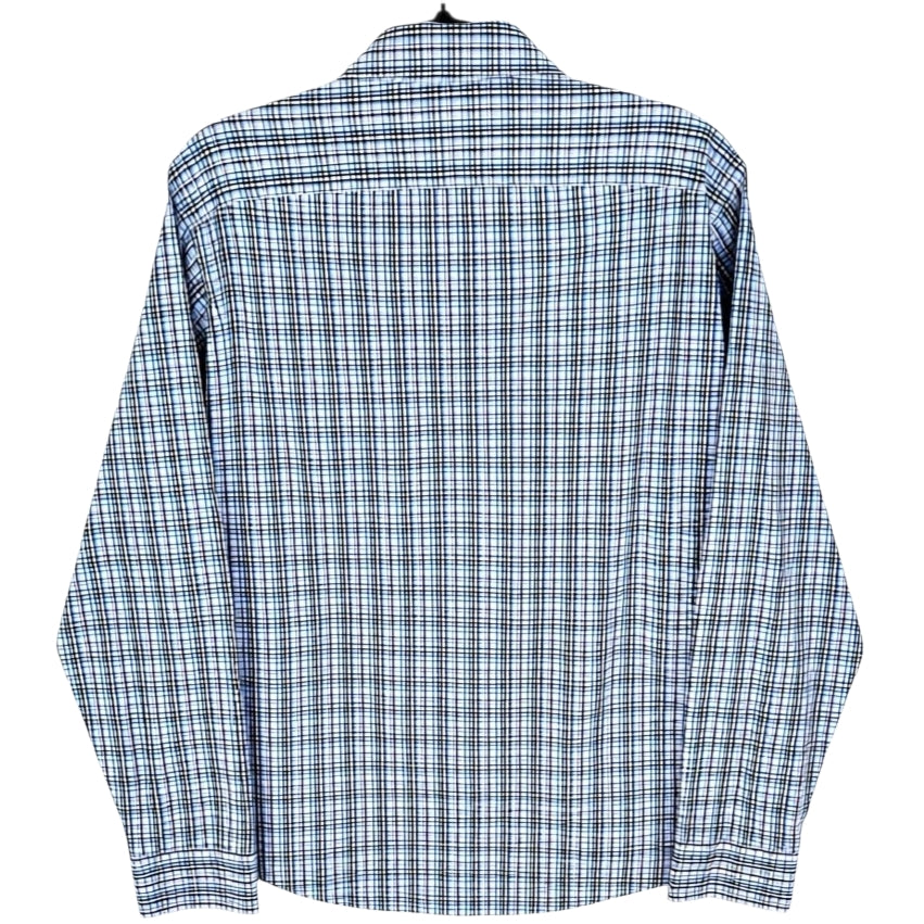 Michael Kors Blue & Purple Checkered Dress Shirt Size M