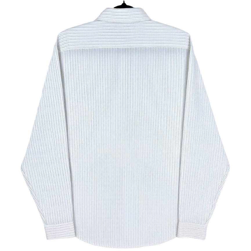 DKNY White Striped Slim Fit Dress Shirt Size M