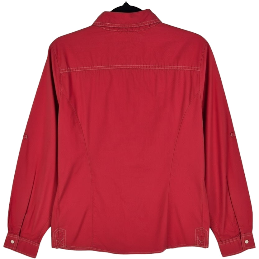 Tommy Hilfiger Womens Red Long Sleeve Button Shirt Size M