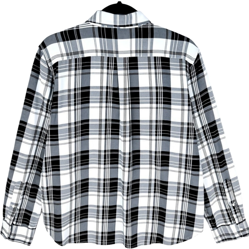 Ralph Lauren Green Label Womens Black & White Long Sleeve Button Shirt Size XL