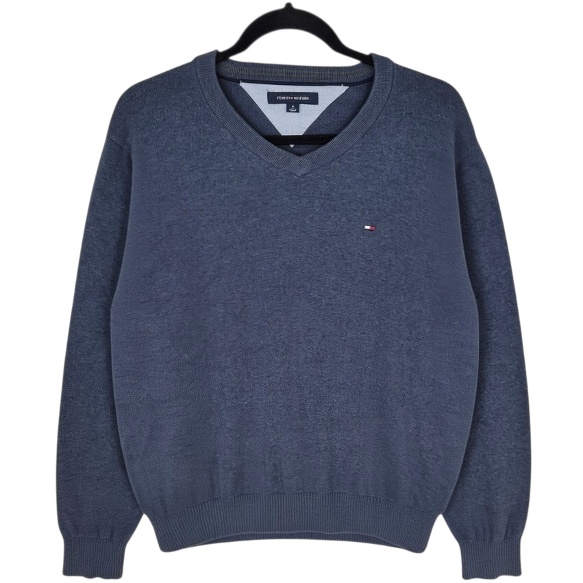 Tommy Hilfiger Steel Blue V Neck Knit Sweater Size M