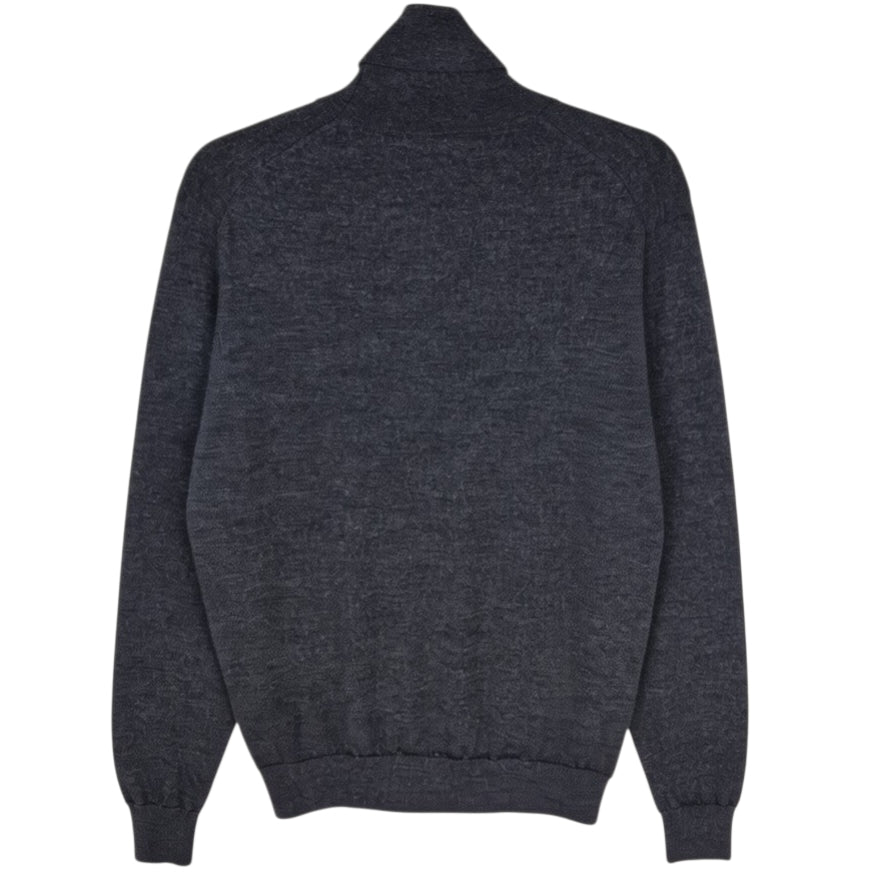 Polo Ralph Lauren Grey Washable Merino Wool Turtle Knit Sweater Size M