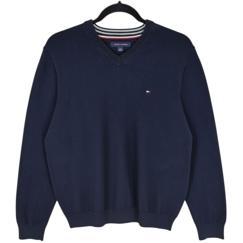 Tommy Hilfiger Dark Blue V Neck Knit Sweater Size L