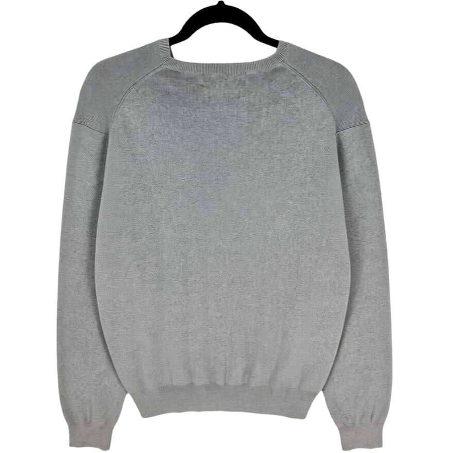 Vintage Polo Ralph Lauren 90's Grey V Neck Knit Sweater Size M