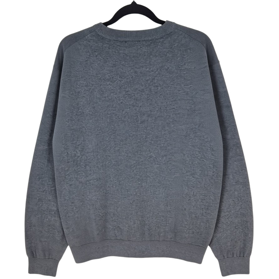 Nautica Grey V Neck Knit Sweater Size XL