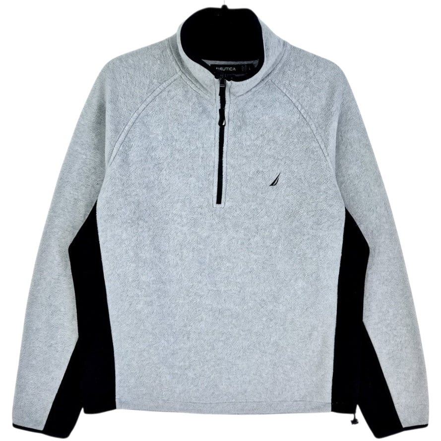 Nautica Grey Quarter Zip Fleece Jumper Size L