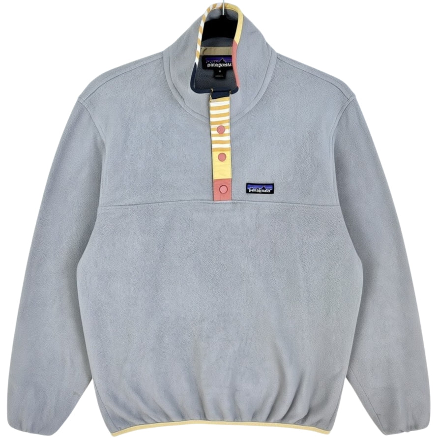 Patagonia Grey Quarter Button Light Fleece Jumper Size M
